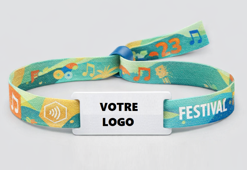 Bracelet cashless tissu NFC pour festival